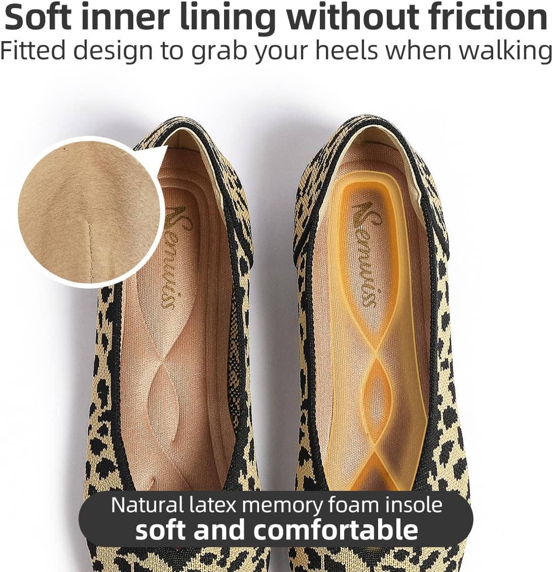 Thumbnail 1 de Semwiss Women's Ballet Flats: Comfortable Pointed-Toe Leopard Flats for Work & Casual Wear