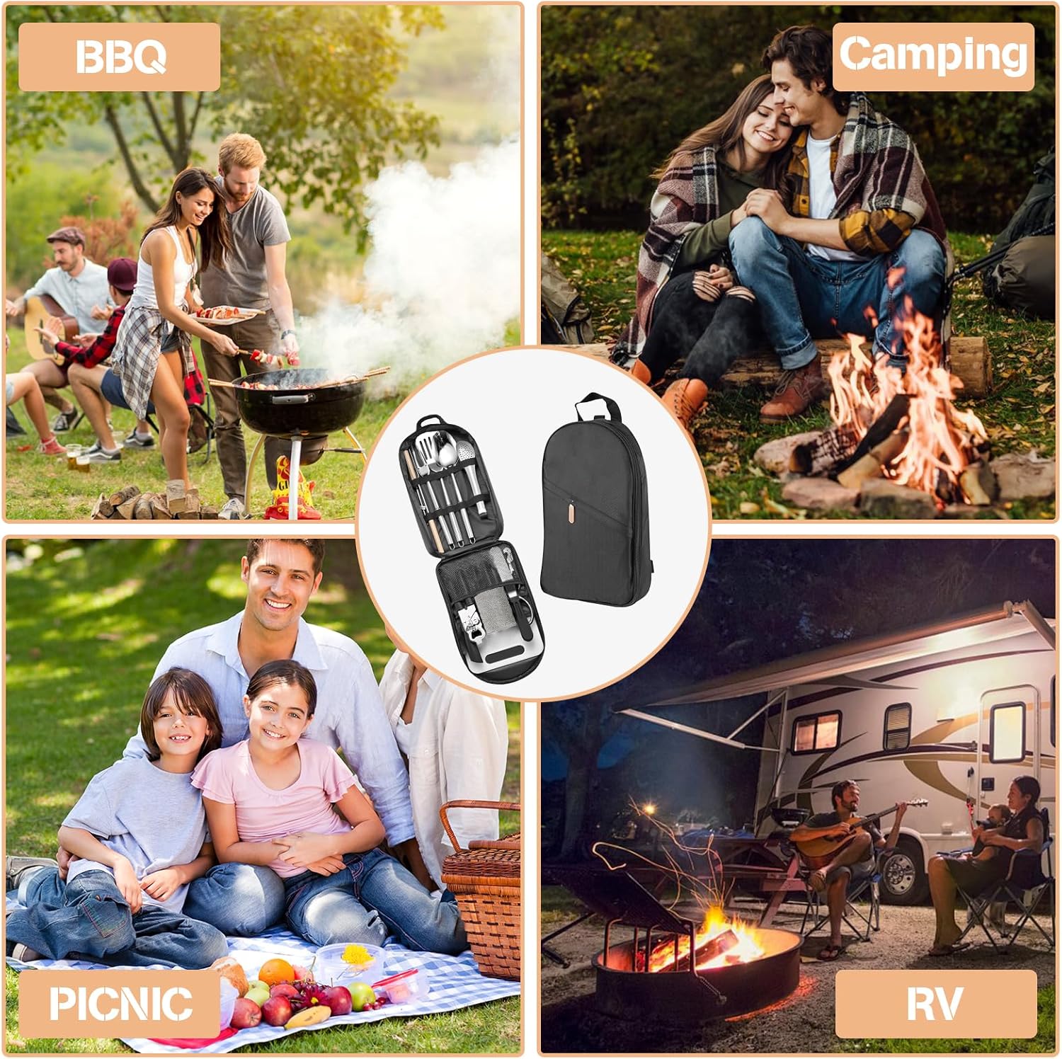 Thumbnail 6 de Houbobo 18-Piece Portable Camping Cooking Set