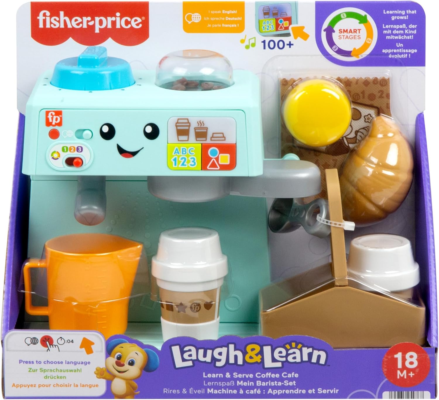 Thumbnail 5 de Fisher-Price Kleinkinderspielzeug „Mein Barista-Set“ (HYR98) mit Lernstufen und 10 Teilen ab 18 Monaten