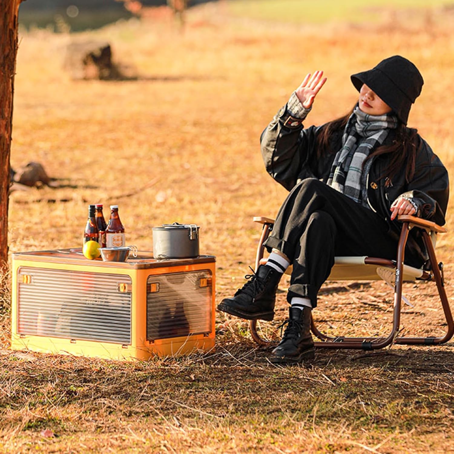 Thumbnail 5 de Roqao 3er-Set Aufbewahrungsboxen mit Deckel, transparent – 50 l, stapel- und klappbar mit Rollen (48×36×85,5 cm)