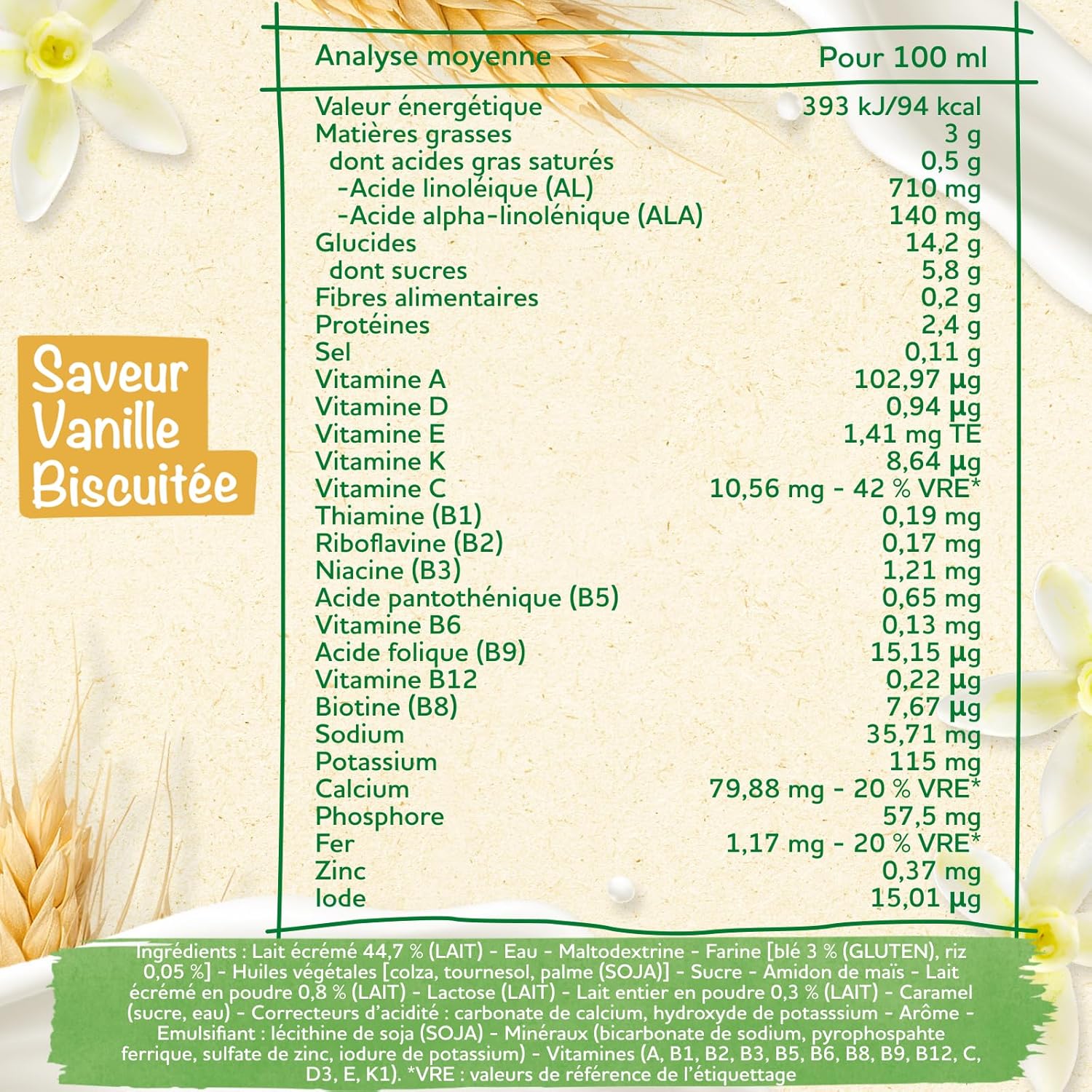 Thumbnail 1 de Blédidej Céréales bébé Biscuité Vanille – dès 12 mois, lait prêt à l’emploi en briques 250 mL (x12)