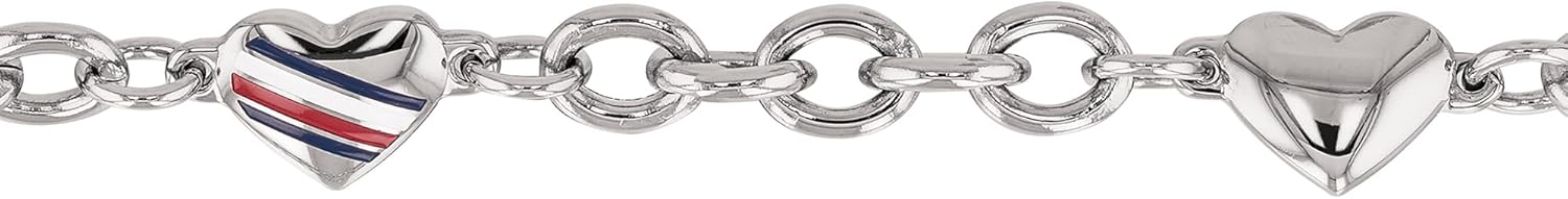 Thumbnail 2 de Tommy Hilfiger Fine Core bracciale da donna in acciaio inox con cuore e bandiera smaltata (16,5 cm)