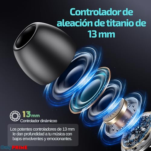 Thumbnail 1 de OnlyPRIME Auriculares Inalámbricos Bluetooth 5.3 con ANC ENC y 40 h de autonomía