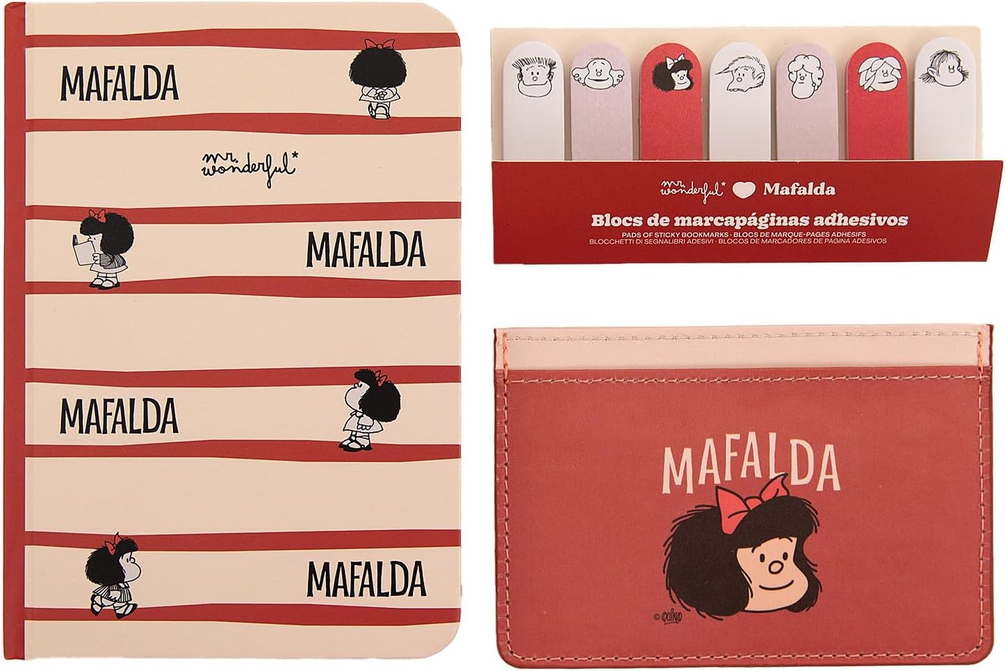 Thumbnail 3 de Mr. Wonderful – Set A6: cahier, porte-cartes et marque-pages adhésifs (Mafalda)