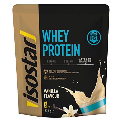 Detalle de Isostar Whey Protein Vanille – Poudre de protéine de lait, 570 g (19 boissons) pour récupération et prise de masse