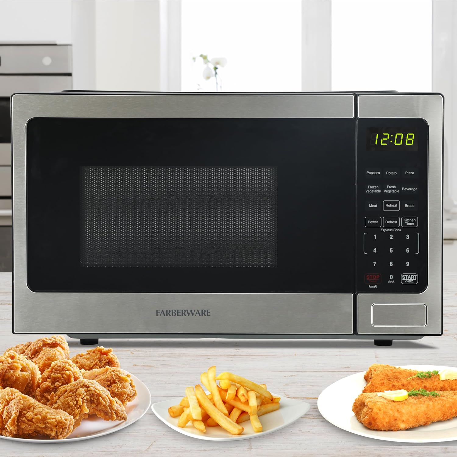 Thumbnail 5 de Farberware 0.9 Cu. Ft. Countertop Microwave Oven - 900 Watts, Auto Cook Settings, Defrost, Easy Clean