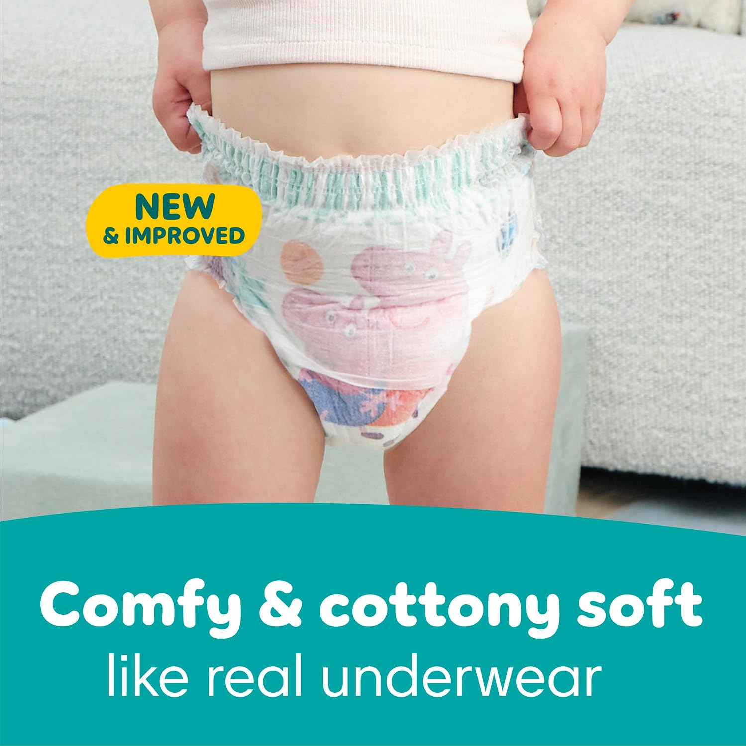 Detalle de パンパース Easy Ups 女の子用トレーニングパンツ 4T-5Tサイズ 104枚入り