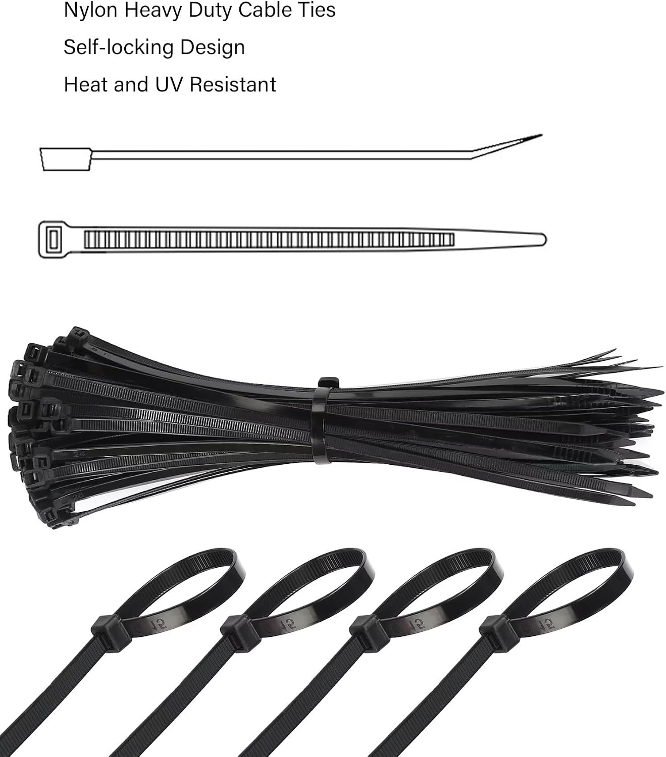Detalle 2 de HAN-LBG Black Cable Ties 400mm