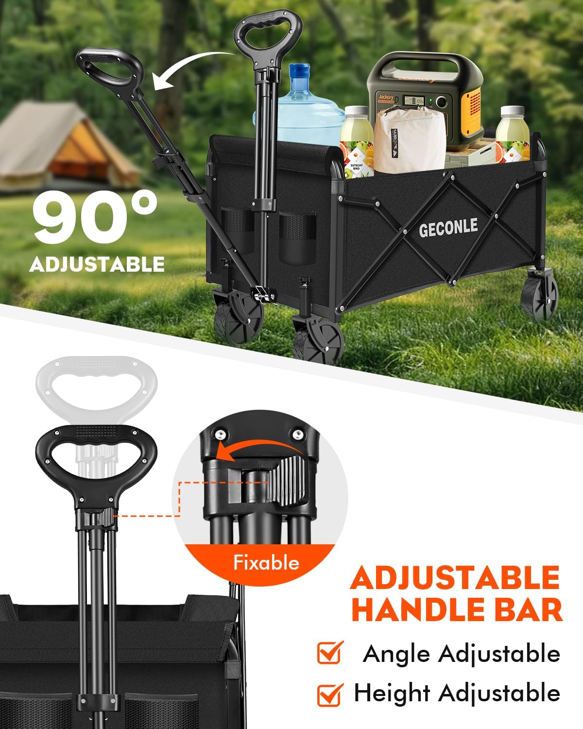Thumbnail 4 de Carrello Pieghevole su Ruote GECONLE 100L/100KG: Portata, Comfort e Design per Picnic, Shopping e Campeggio
