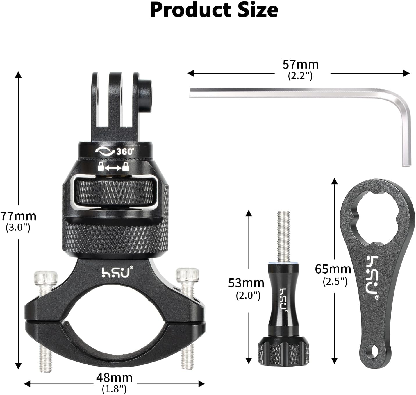 Thumbnail 5 de HSU Bike Handlebar Clamp Mount for GoPro