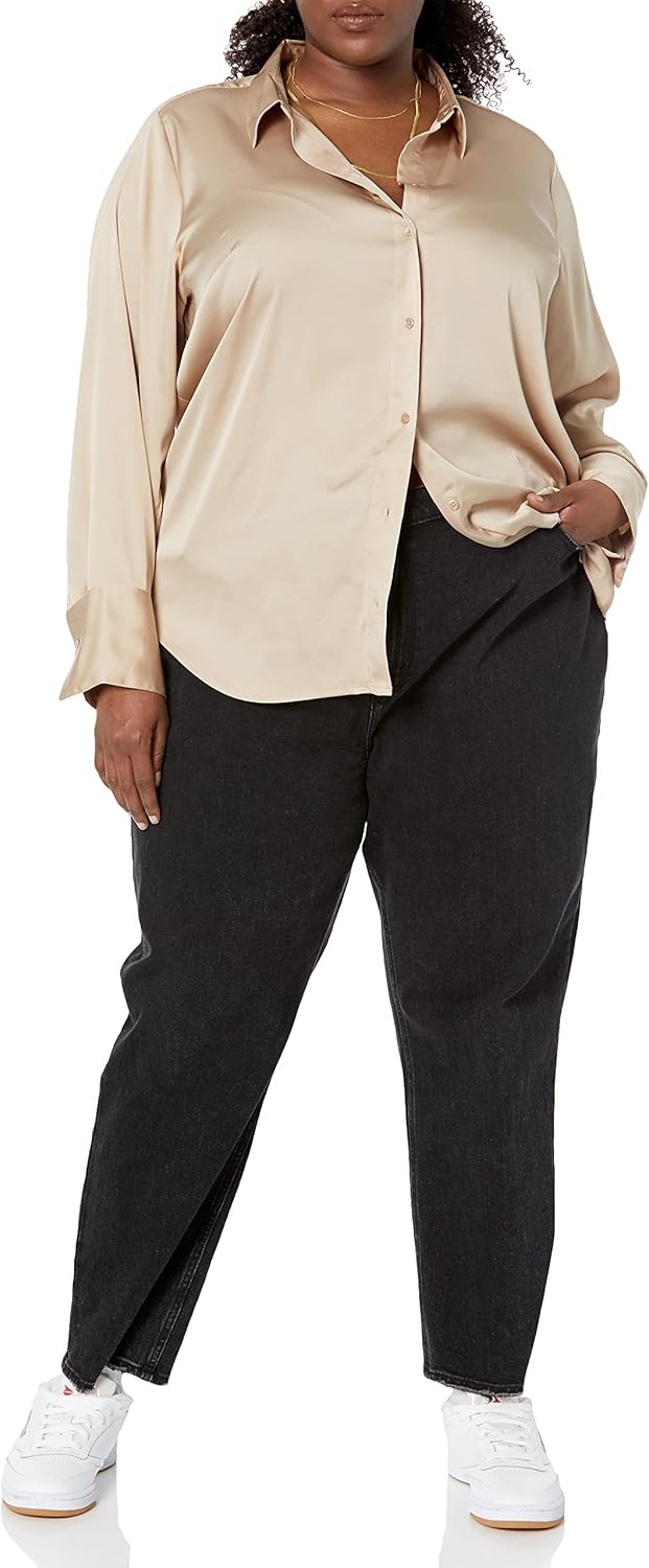 Thumbnail 6 de Amazon Essentials Damen Satinbluse Regular-Fit mit Knopfleiste – In Übergröße erhältlich