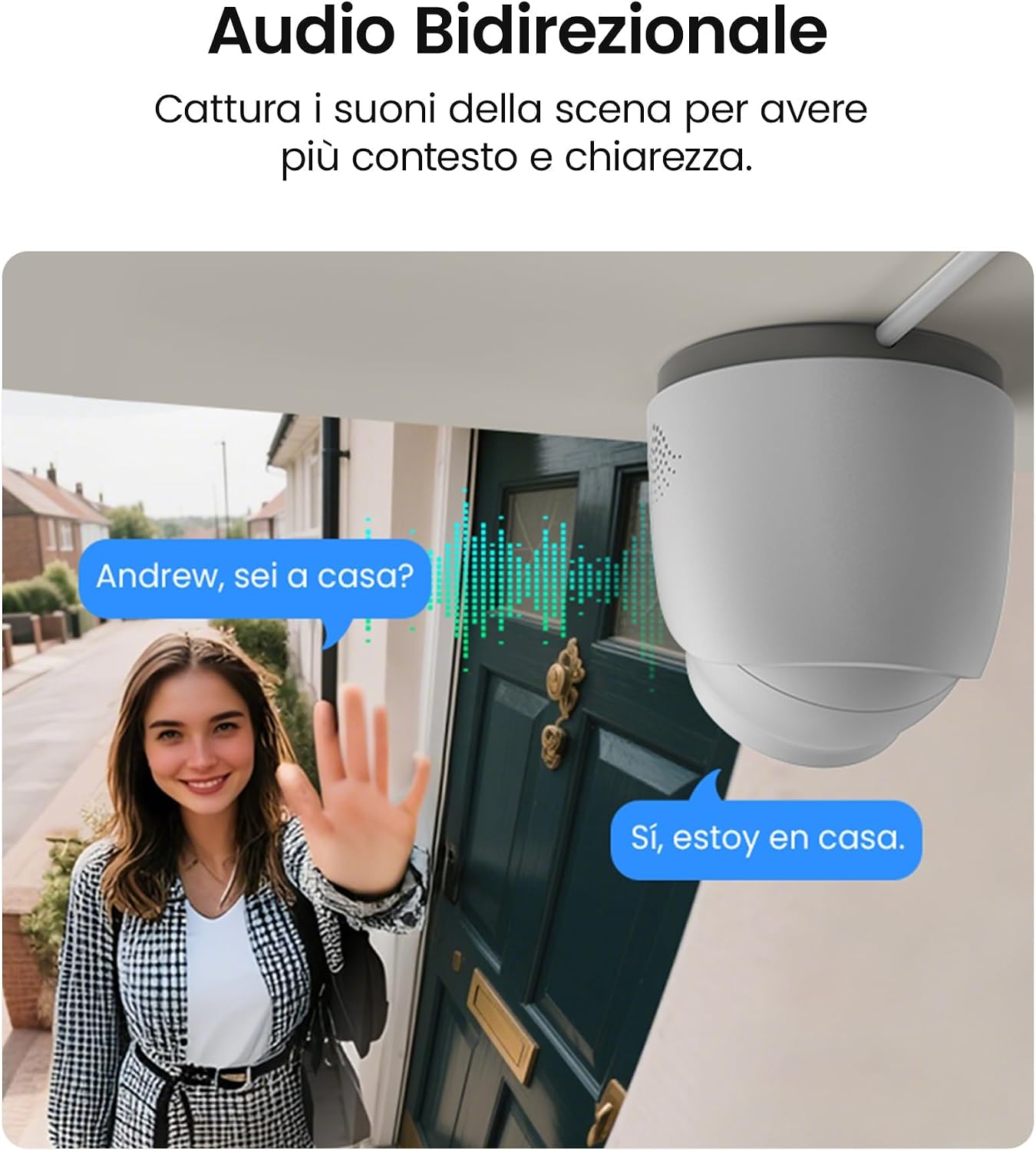 Detalle de ZOSI Set telecamere di sorveglianza PoE 4K per esterni C220 — 4 camere IP 8 MP, audio 2 vie, NVR 8CH senza HDD