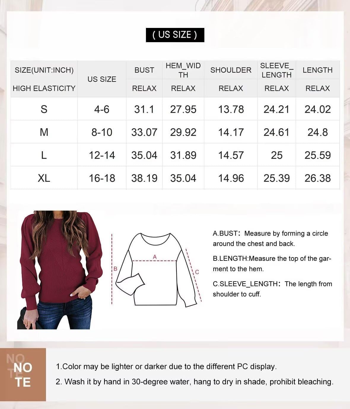 Detalle 2 de JOCAFIYE 2026 Women's Ribbed Knit Pullover Sweater, Long Sleeve Crewneck