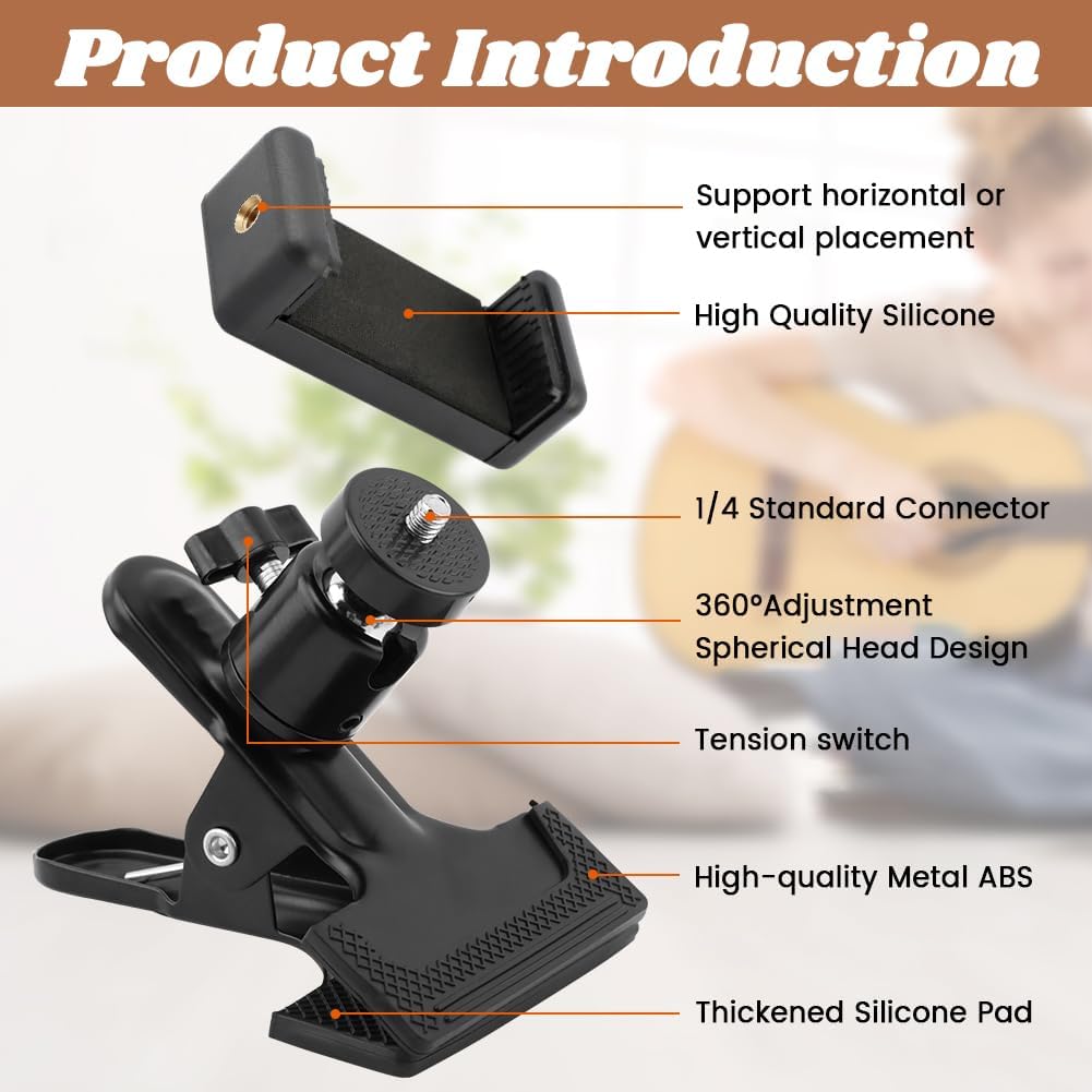Detalle 2 de Guitar Phone Holder with 360° Rotation
