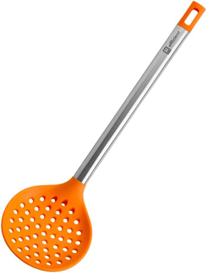 BRA Efficient Espumadera de Cocina, Acero Inoxidable y Silicona 🍳 36.5 cm