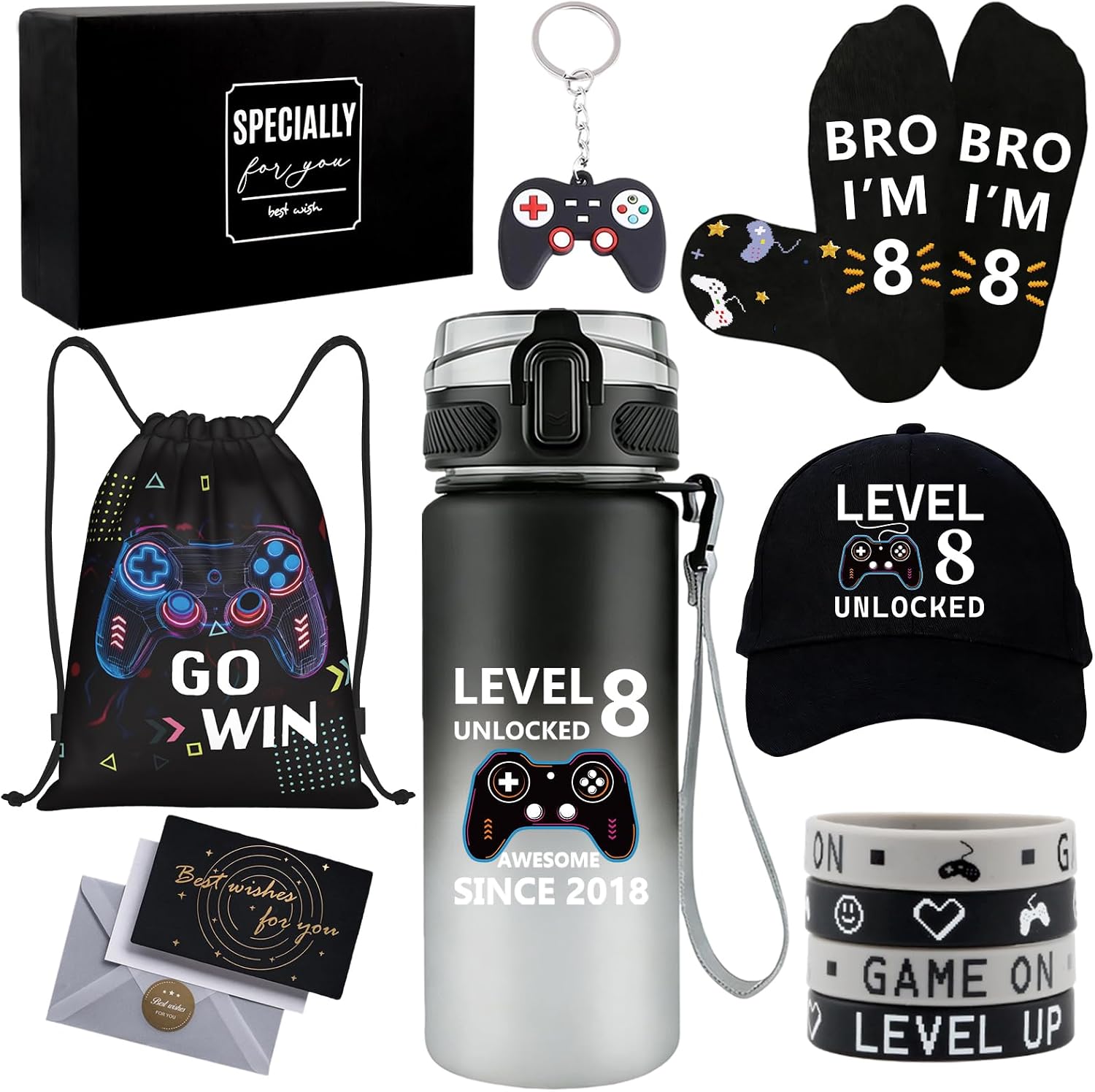 Detalle de 8 Year Old Boy Gifts: Level 8 Unlocked Gift Set for 8th Birthday