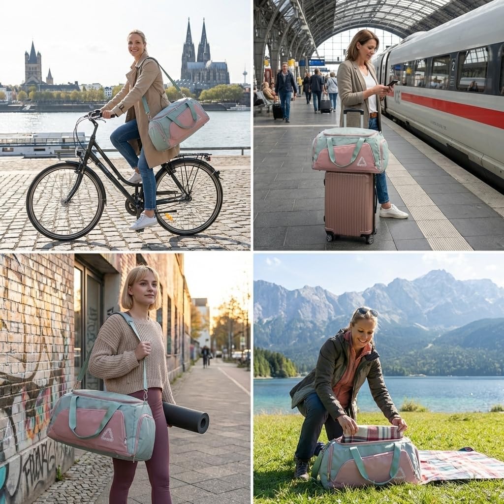 Thumbnail 6 de Suweir Sporttasche Damen 45L – 3-in-1 Reisetasche mit Schuhfach, Nass-/Tchtfach & Rucksackfunktion