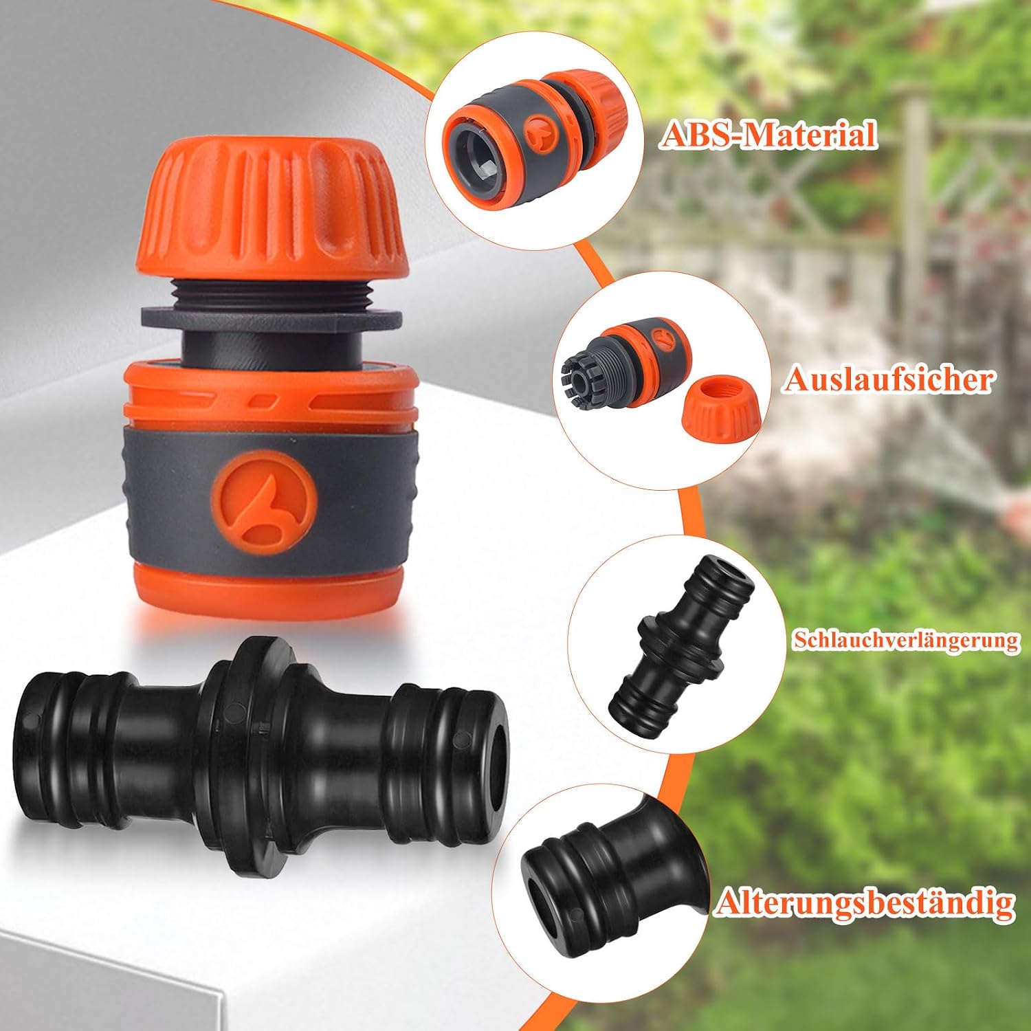 Thumbnail 3 de Raheem 9er Schlauchkupplung 1/2 Zoll Satz – 6 Kupplungen + 3 Doppelstecker, Gardena-kompatibel
