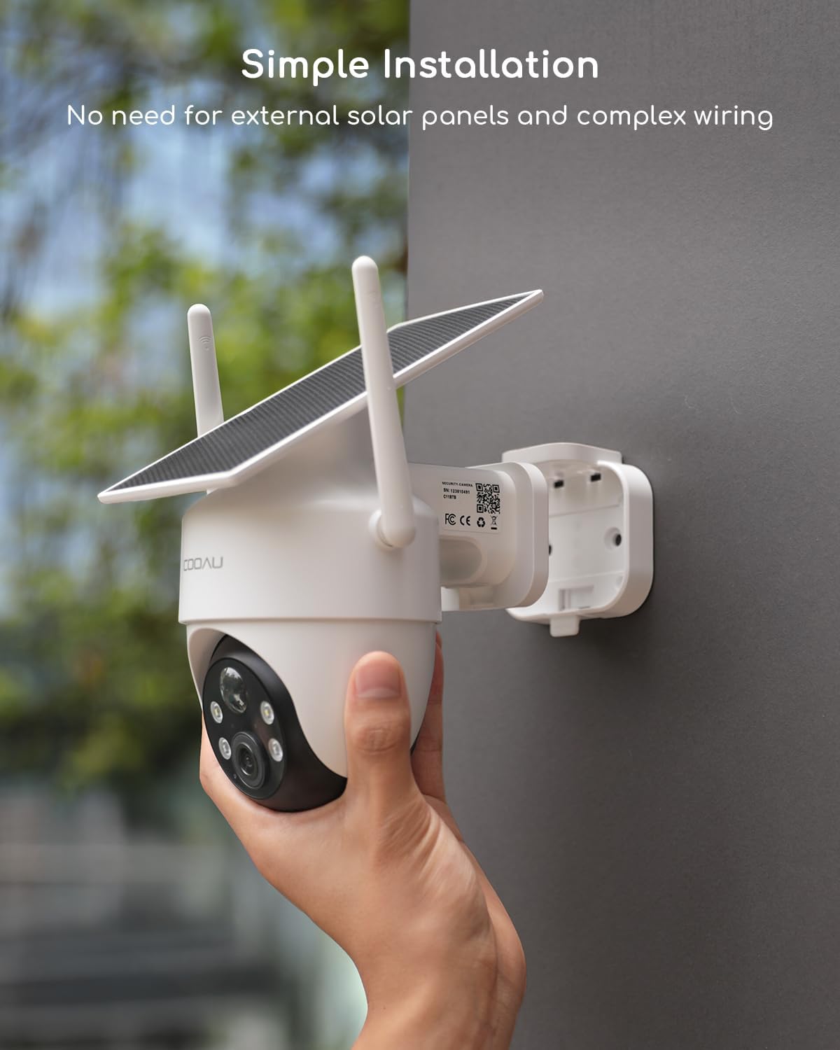 Thumbnail 1 de COOAU 2K Solar Security Camera Outdoor Wireless – Low-Light Panoramic 360° PTZ with AI Detection