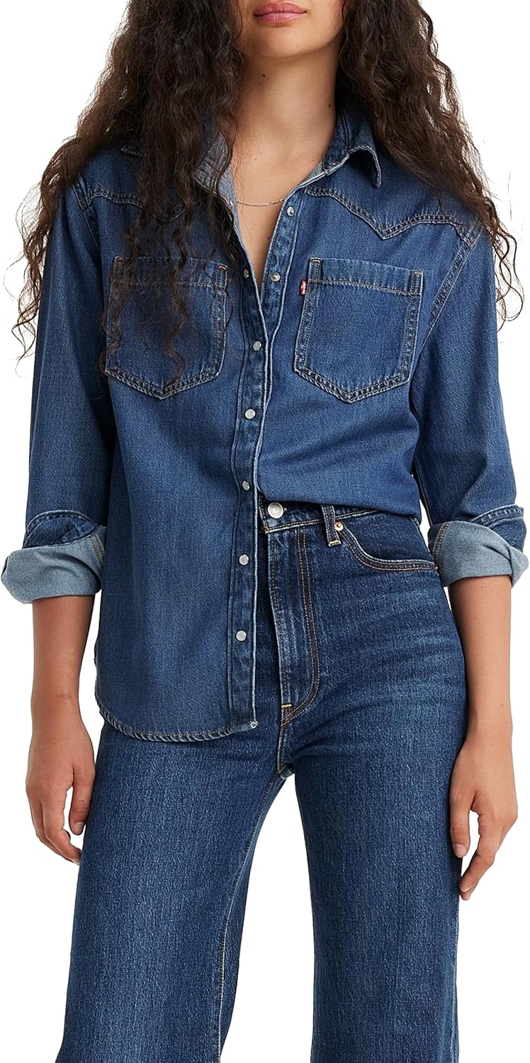 Detalle de Levi’s Teodora Western Chemise Femme : la chemise western à coupe holgada