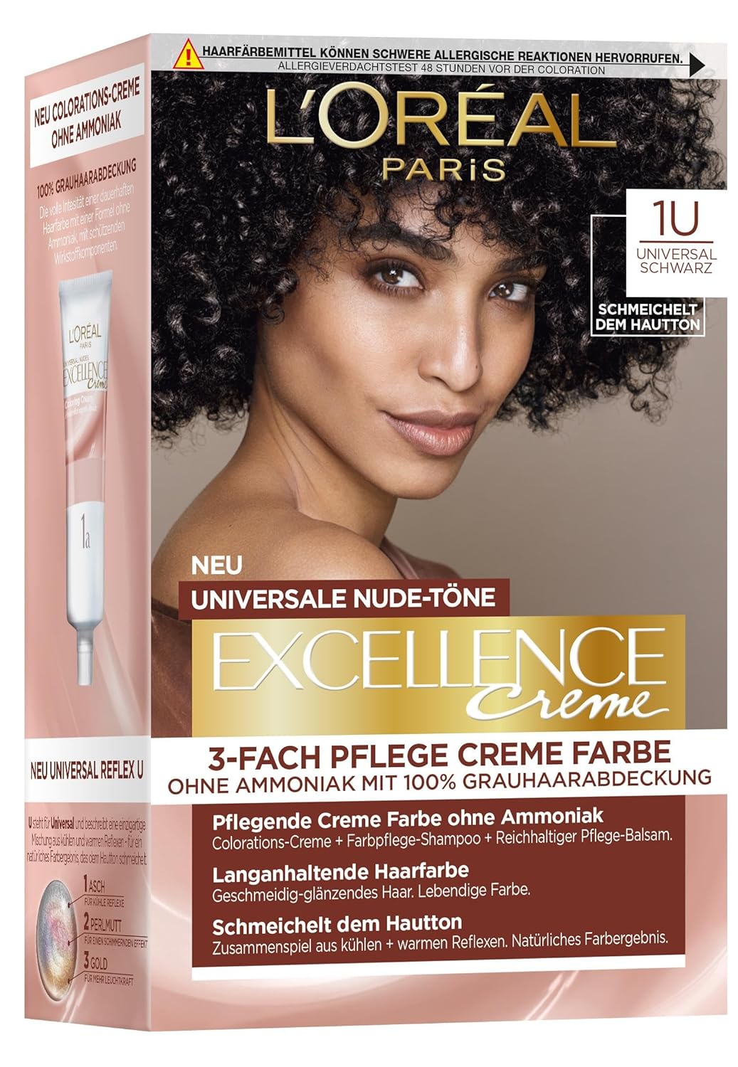 Detalle de L’Oréal Paris Excellence Creme Nr. 5U Hellbraun – Permanente Haarfarbe ohne Ammoniak