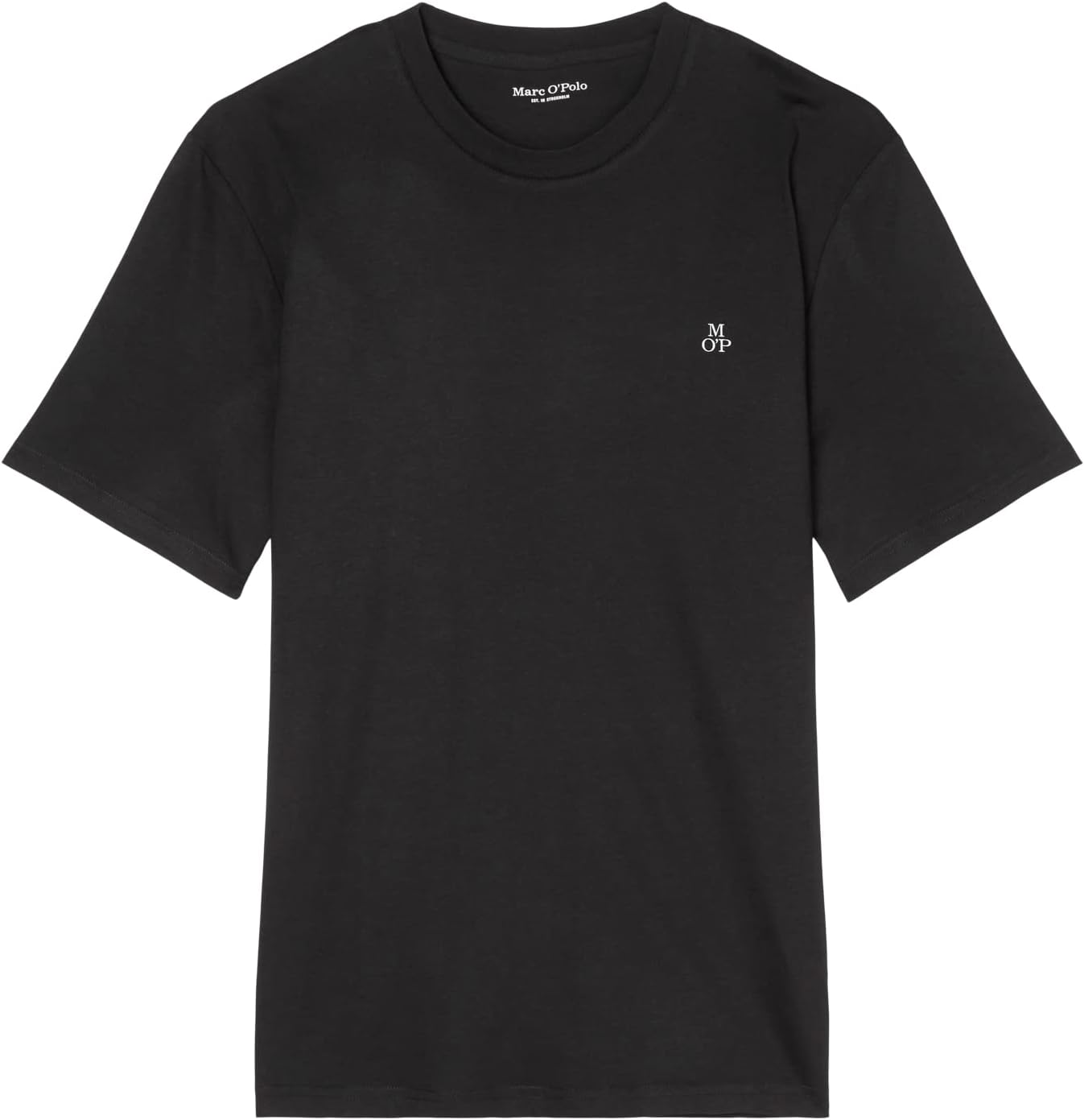 Detalle de Marc O'Polo Herren 51556 – T-Shirt mit Rundhals-Ausschnitt aus Bio-Baumwolle (1er Pack)