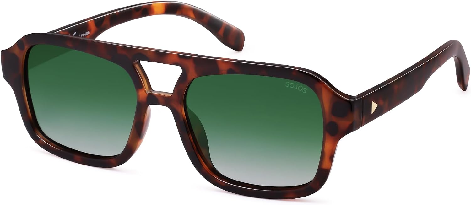 Detalle de SOJOS SJ2342 Retro Rechteckige Sonnenbrille – Polarisierte Quadratische Brille mit UV400