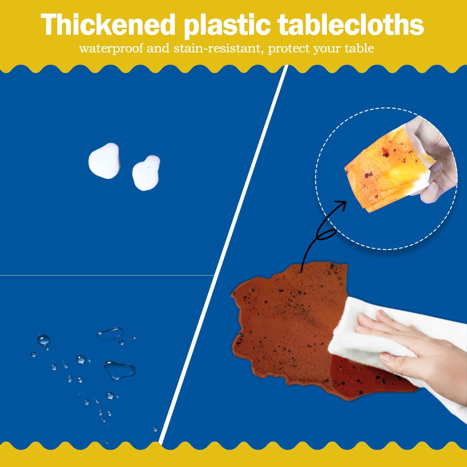 Thumbnail 2 de tujol Royal Blue 6-Pack Plastic Table Cloths (54 x 108 in) for Rectangle Tables