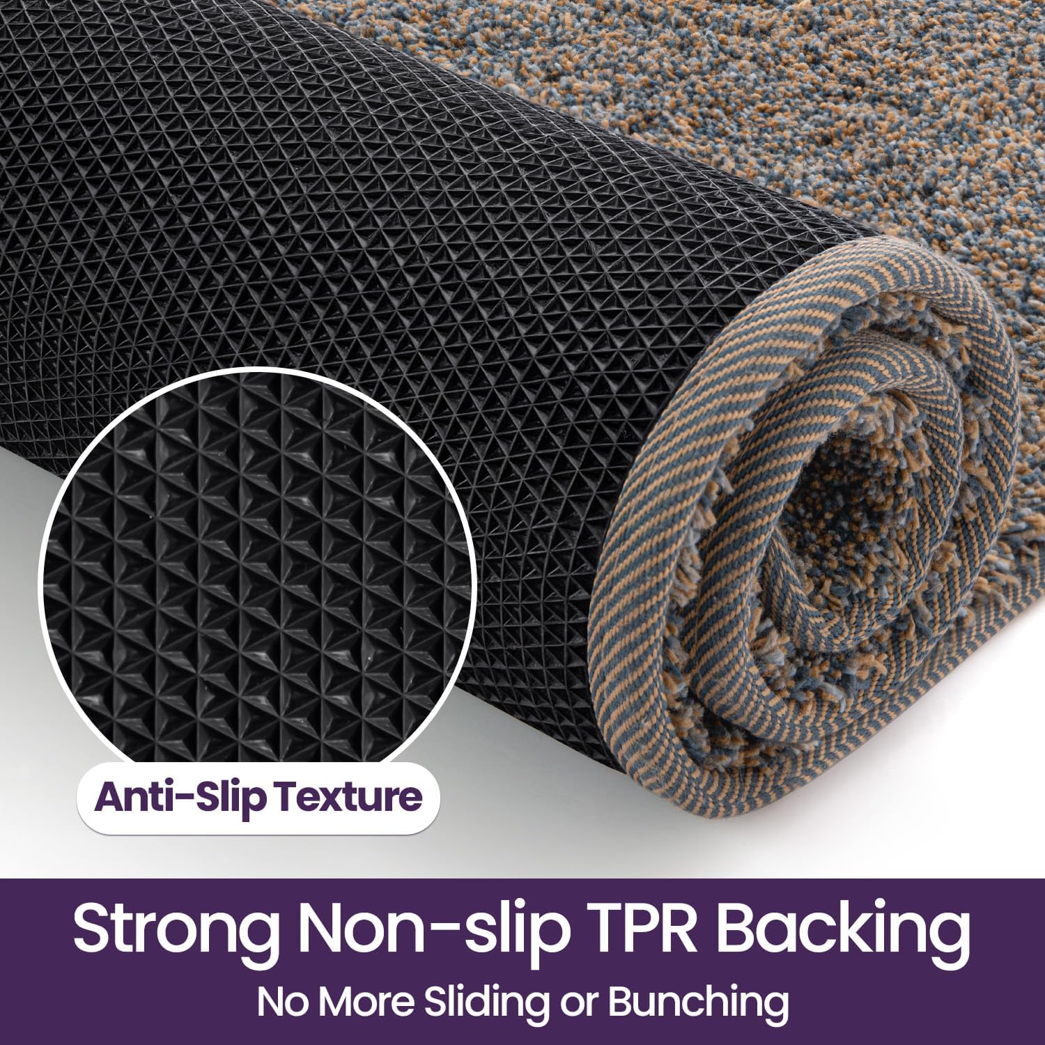 Thumbnail 3 de DEXI Dirt Trapper Indoor Doormat 120 x 180 cm (Brown-Blue) with Non-Slip Backing