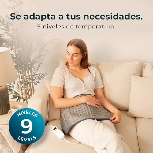 Detalle de Cecotec HeatConfort 6000 ThermalPad: Almohadilla eléctrica 30x60 cm para espalda y cuello