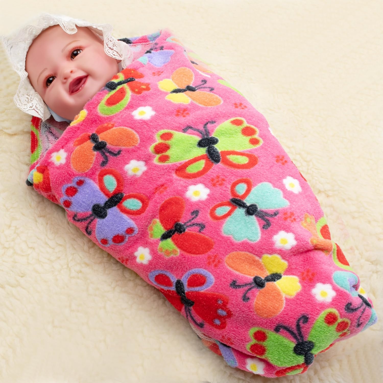 Thumbnail 2 de PinkZebra Kuscheldecke Baby Decke 70 x 100 cm – Flauschige Fleecedecke für Buggy, Auto und Kinderbett