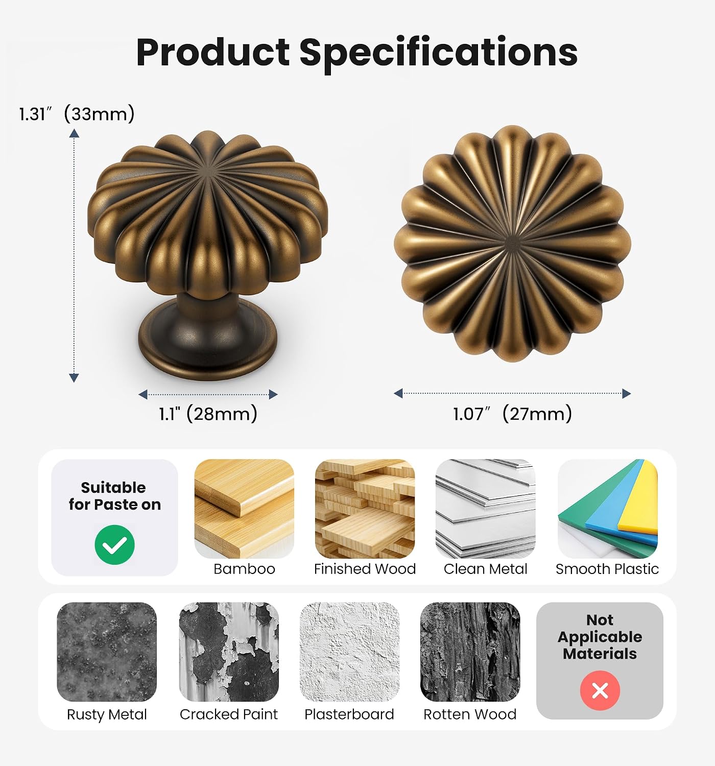 Thumbnail 4 de Veise Drawer Knobs, 1-1/8 Inch