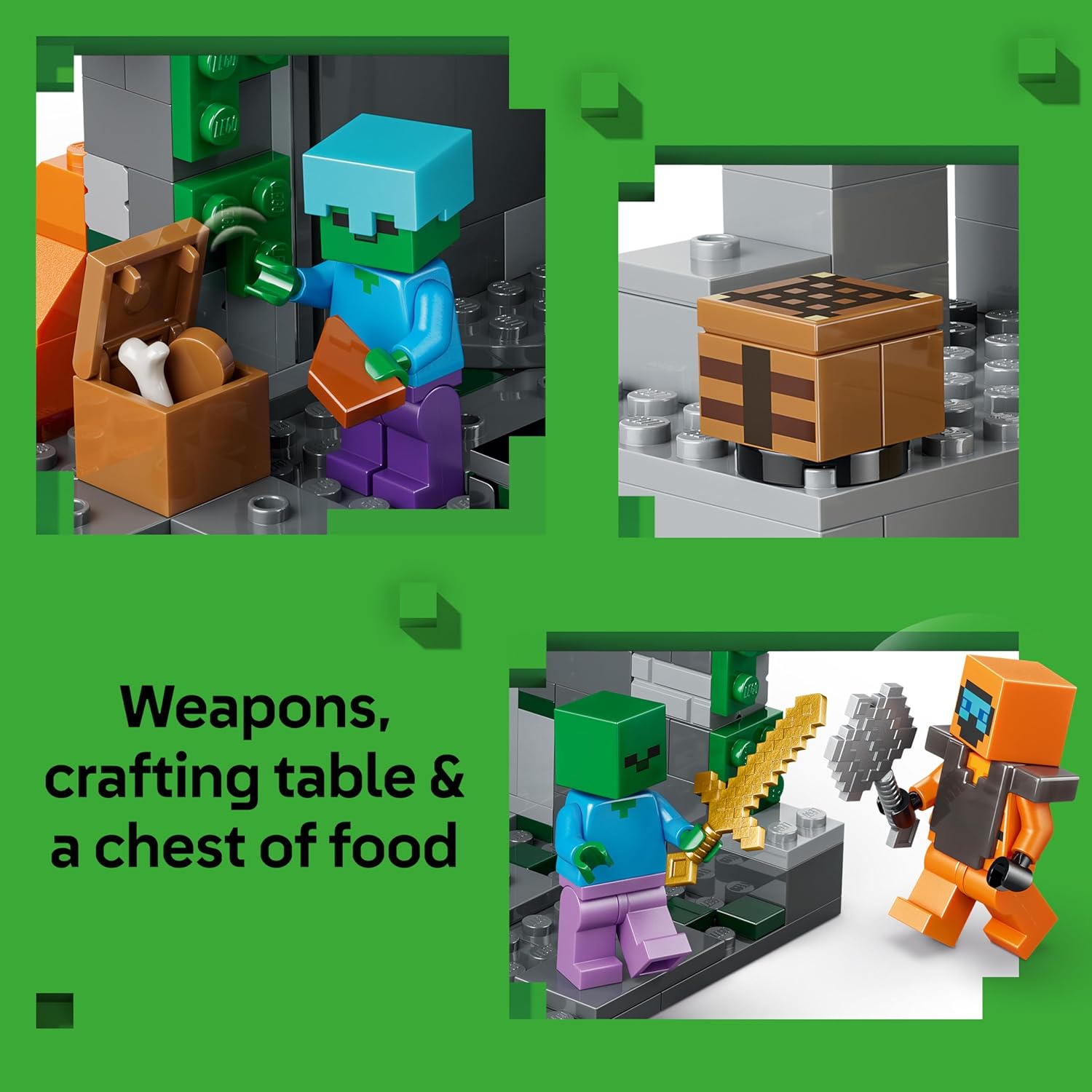 Thumbnail 2 de LEGO Minecraft Zombie Dungeon (21587) – Interactive Destruction and Crafting Play for Minecraft Fans