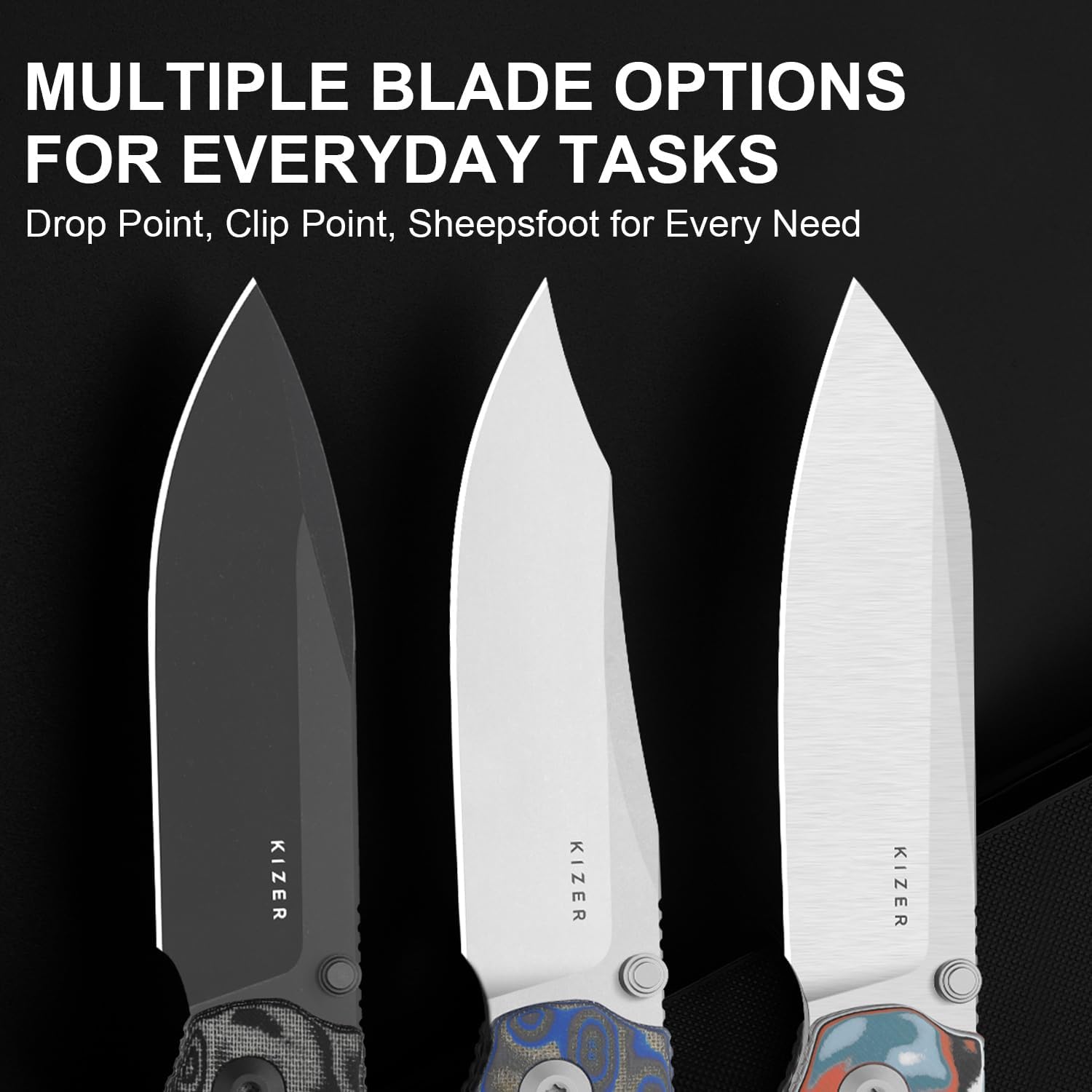 Detalle 1 de Kizer Pokiman BLL V3789BCM1 Folding Pocket Knife, 3.14-Inch AEB-L Blade