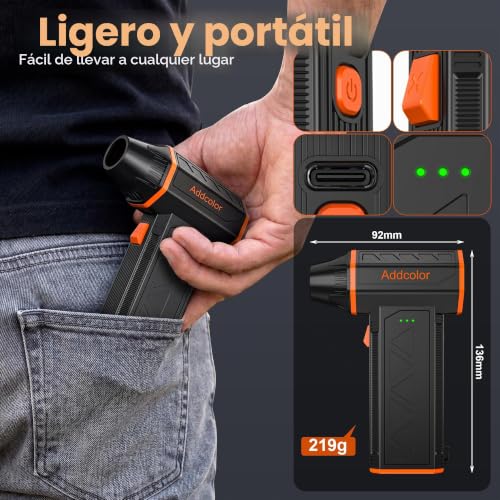 Detalle de ADD COLOR Soplador de Aire Potente, 85 W, 100000 rpm — limpia polvo en PC y más