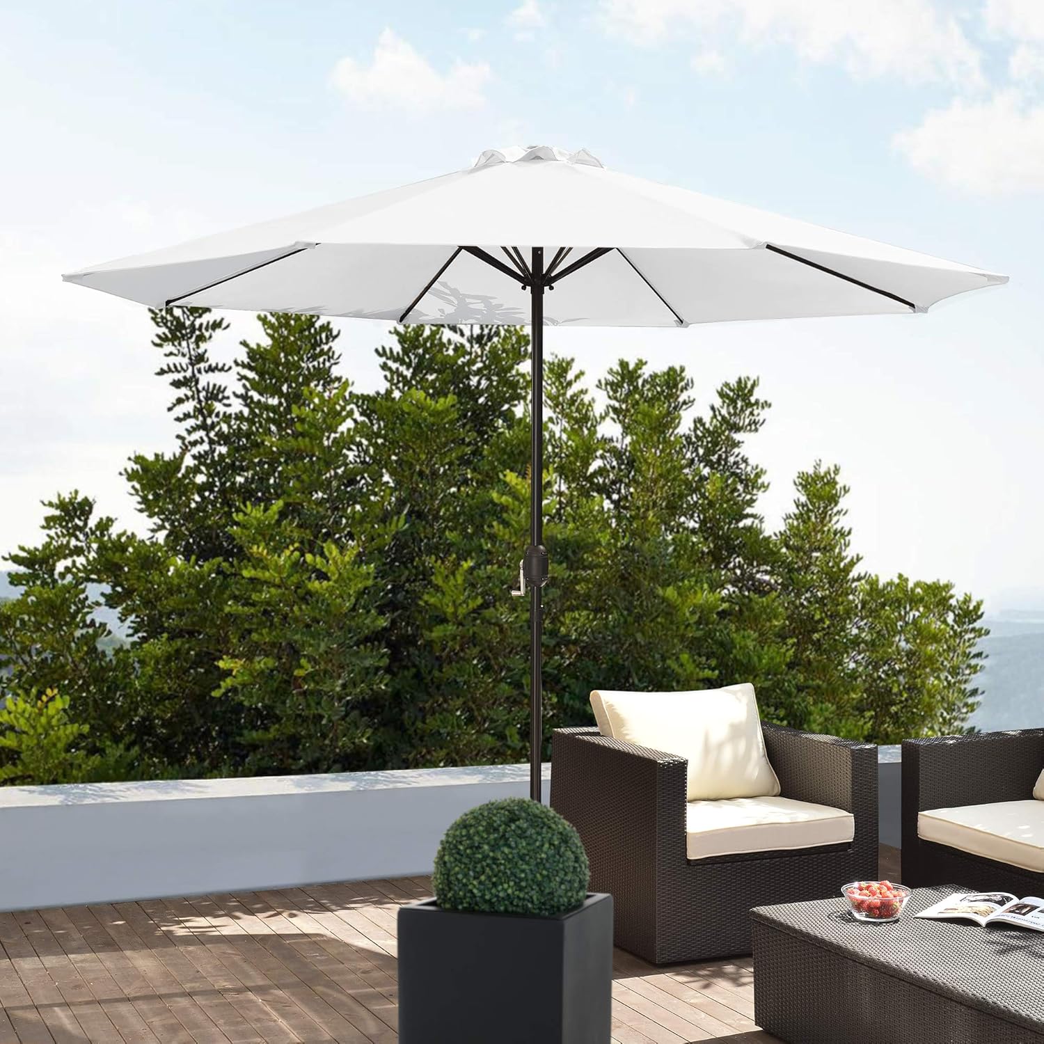 Thumbnail 1 de casa.pro Parasol de jardin 300 x 230 cm blanc imperméable et résistant aux UV