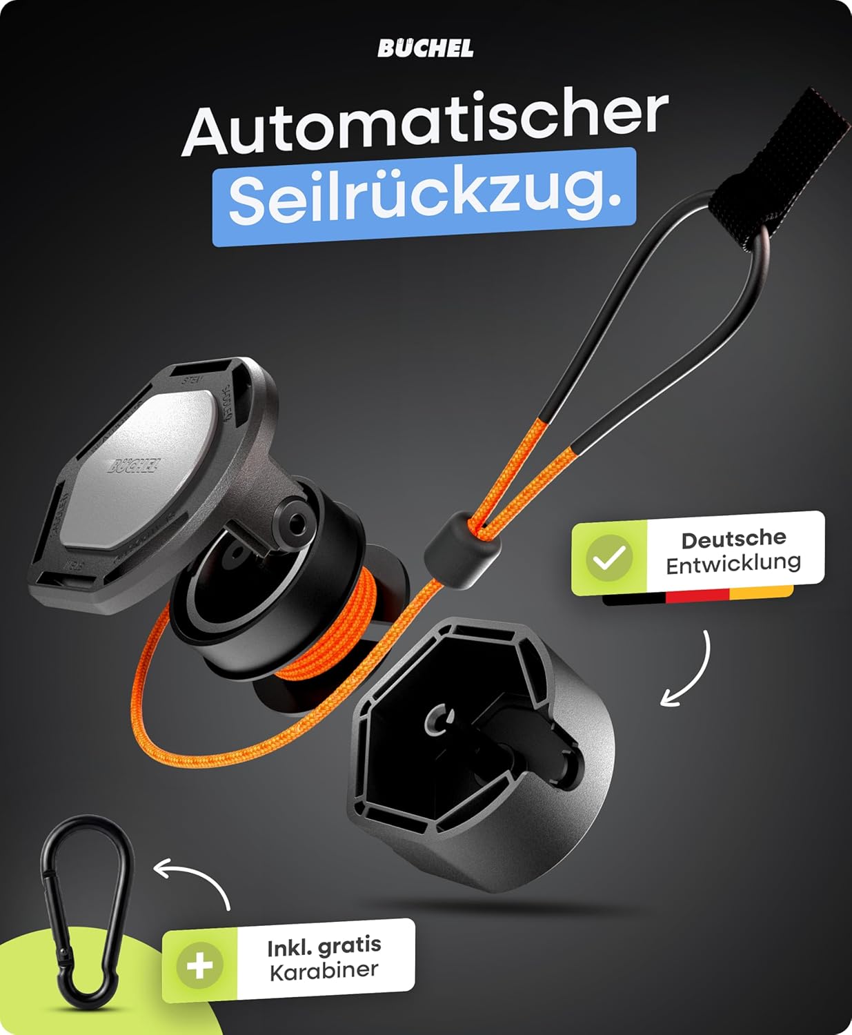 Thumbnail 4 de Büchel Fahrrad-Abschleppseil bis 120 kg, 2,20 m für Kinderfahrräder mit Pull-Tab