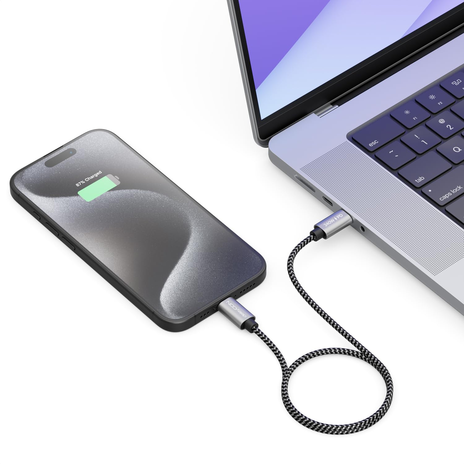 Thumbnail 3 de deleyCON Cavo USB-C 0,30 m 240W PD3.1: ricarica rapida e affidabile