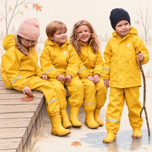 Detalle de Celavi Basic Rainwear Suit-Solid Abito, Giallo (80 cm) — Impermeabile, Leggero e Sicuro per Bambini e Ragazzi