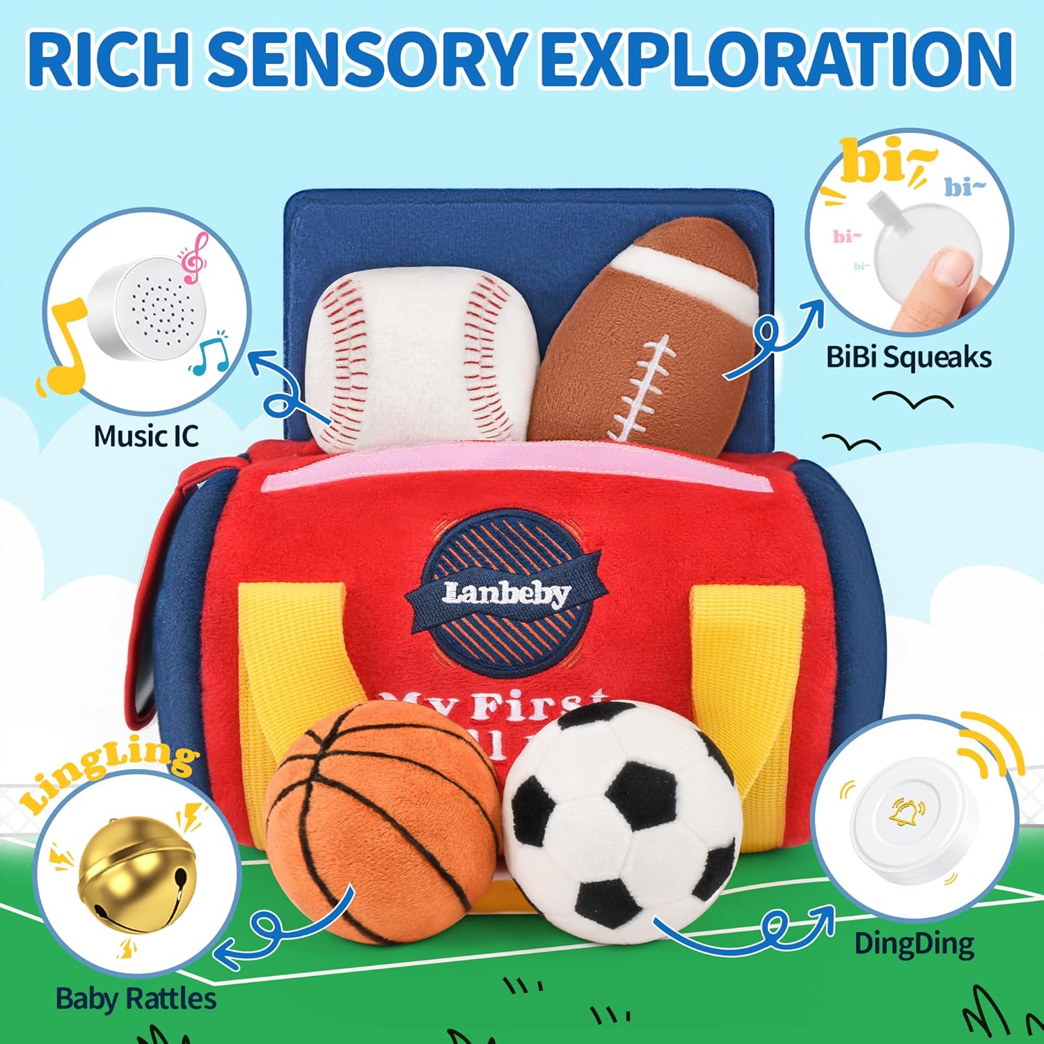 Detalle 2 de Baby Sports Toy Set, Four Sensory Balls