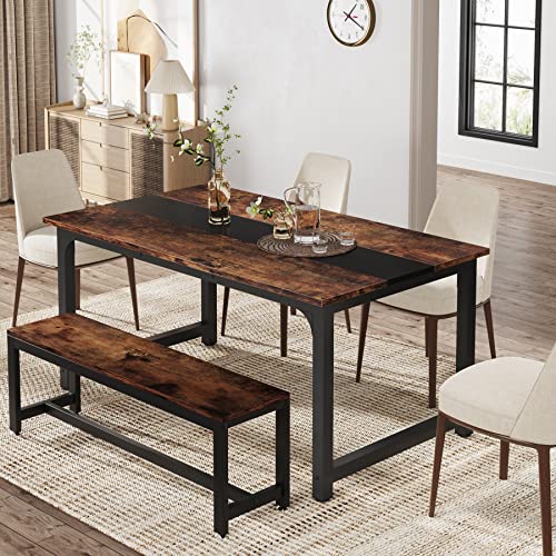 Thumbnail 6 de Tribesigns: Mesa de comedor industrial de 160 x 80 cm para 4–6 personas