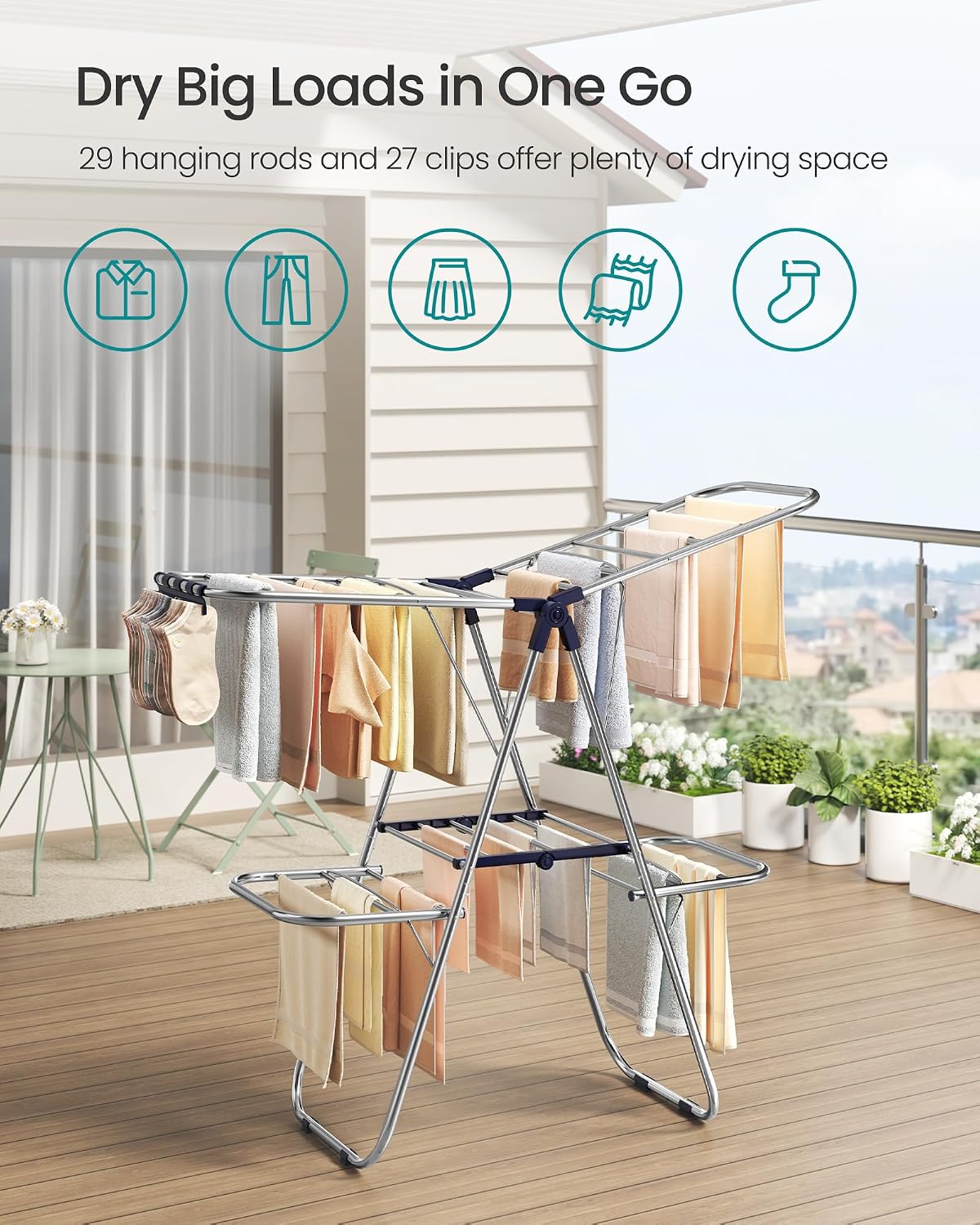 Detalle de SONGMICS Clothes Drying Rack ULLR506EQ01