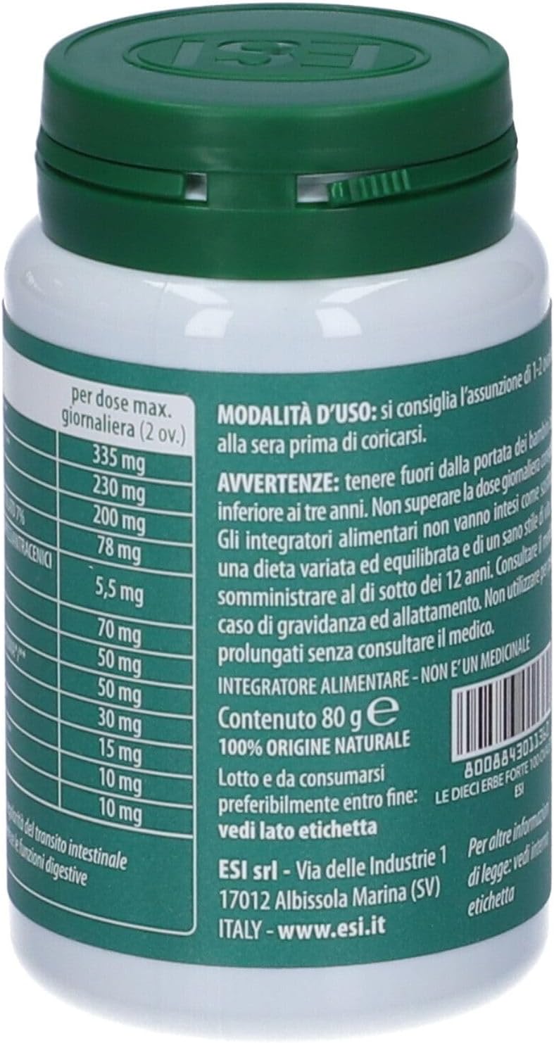 Detalle de ESI Le Dieci Erbe +Forte: Integratore vegetale per regolare il transito intestinale