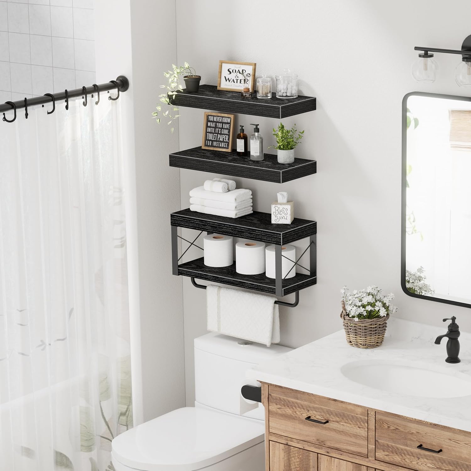 Detalle 2 de QEEIG Bathroom Shelves, 15.7-Inch