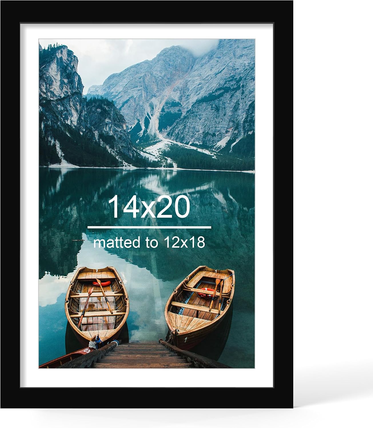 Detalle de Hongkee 14x20 Picture Frame, Black Wood Style