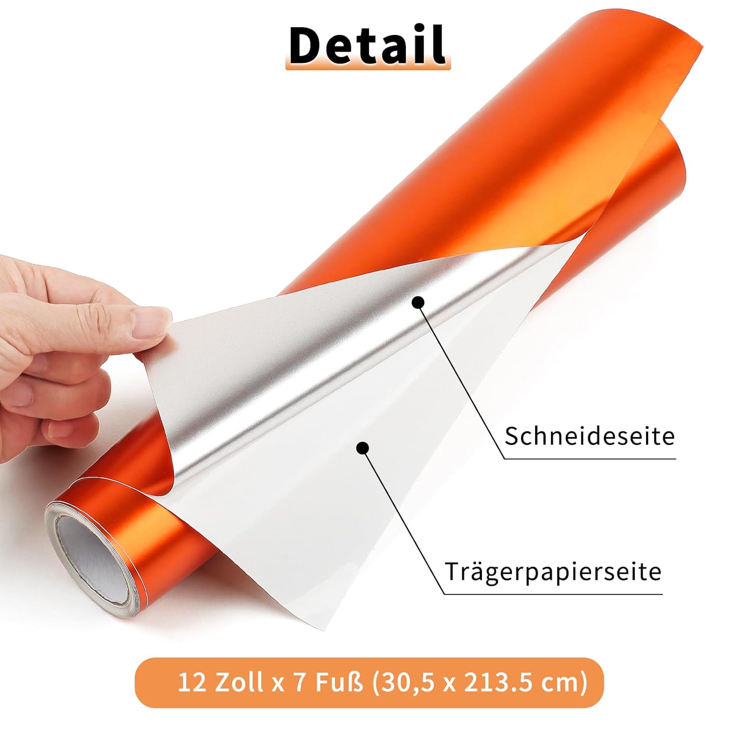 Thumbnail 1 de IModeur Vinile adesivo arancione galvanizzato 30,5 cm x 214 cm per Silhouette Cameo