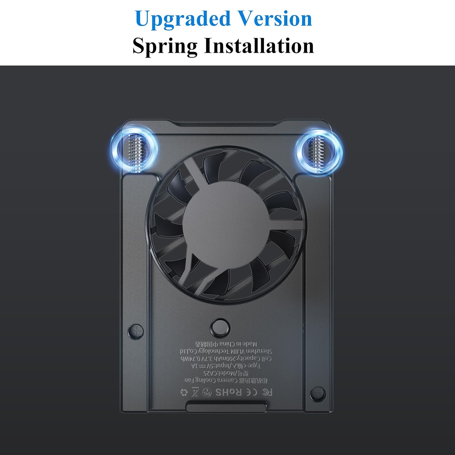 Thumbnail 1 de ULANZI 72mm Mini Intelligent Camera Cooling Fan (Black) with Real-time Monitoring & USB-C charging
