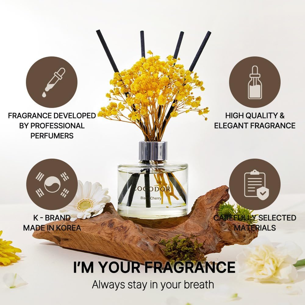Detalle 2 de Cocod'or White Jasmine Reed Diffuser Set, 200 ml, 2-Pack with Preserved Flower