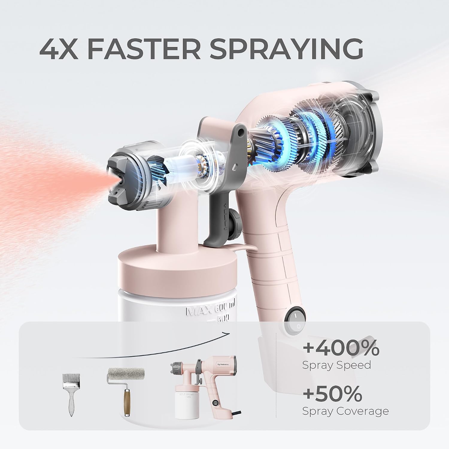 Thumbnail 2 de Tilswall Dreamer400 Paint Sprayer, 500W, 450 ml/min, 2 Nozzles