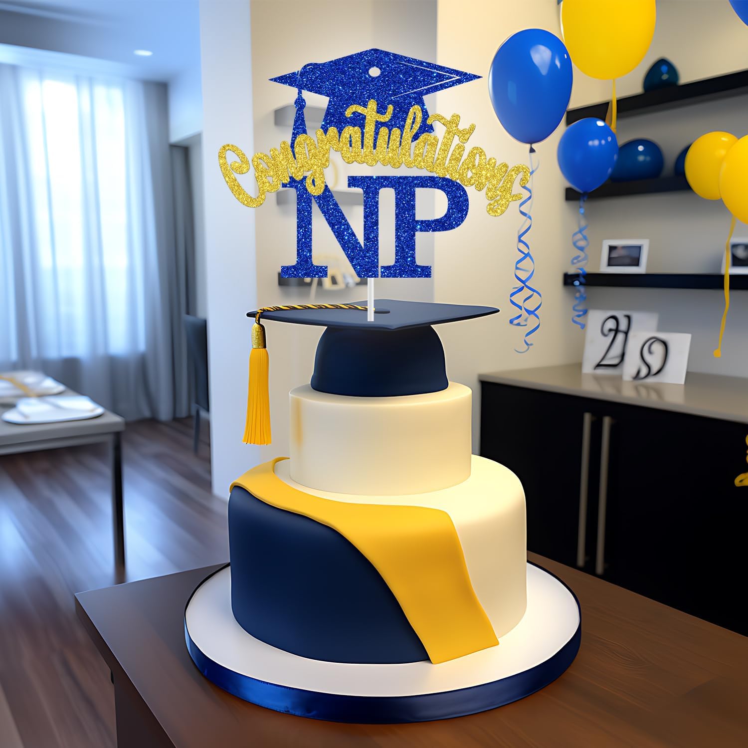 Thumbnail 3 de NP Graduation Cake Topper, 5.9-Inch Width